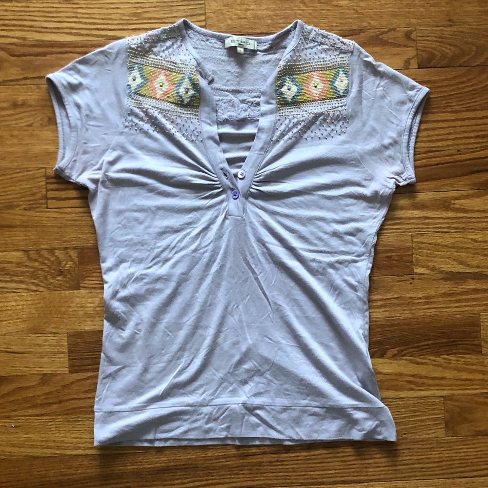 Womens Etro Beaded T-Shirt Size L